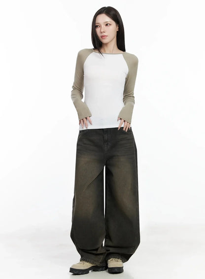 Basic Raglan Long Sleeve Top IJ528