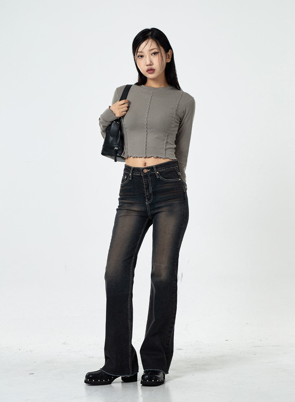 Basic Washed Bootcut Jeans CS07