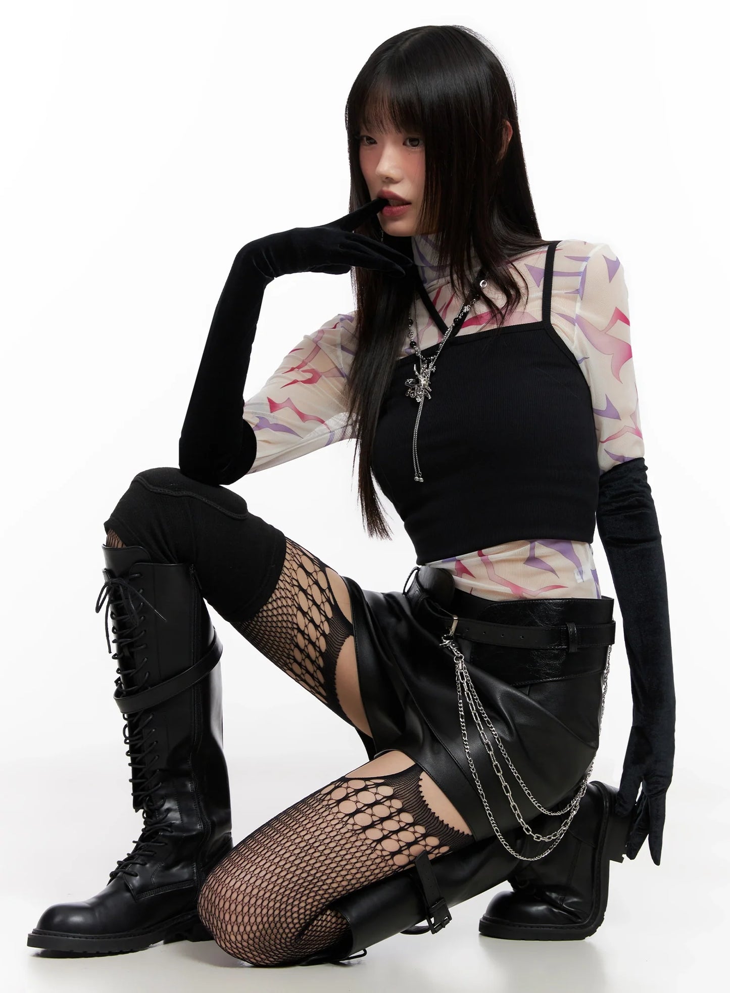 Chic Velvet Long Gloves IN507