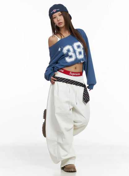Back Pocket Detail White Pants CJ512