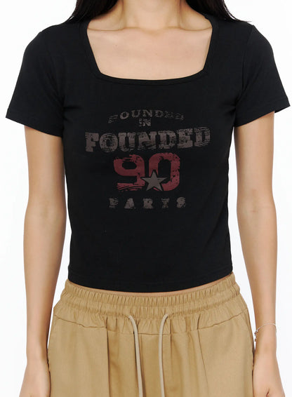 Casual Graphic Crop Top CU515