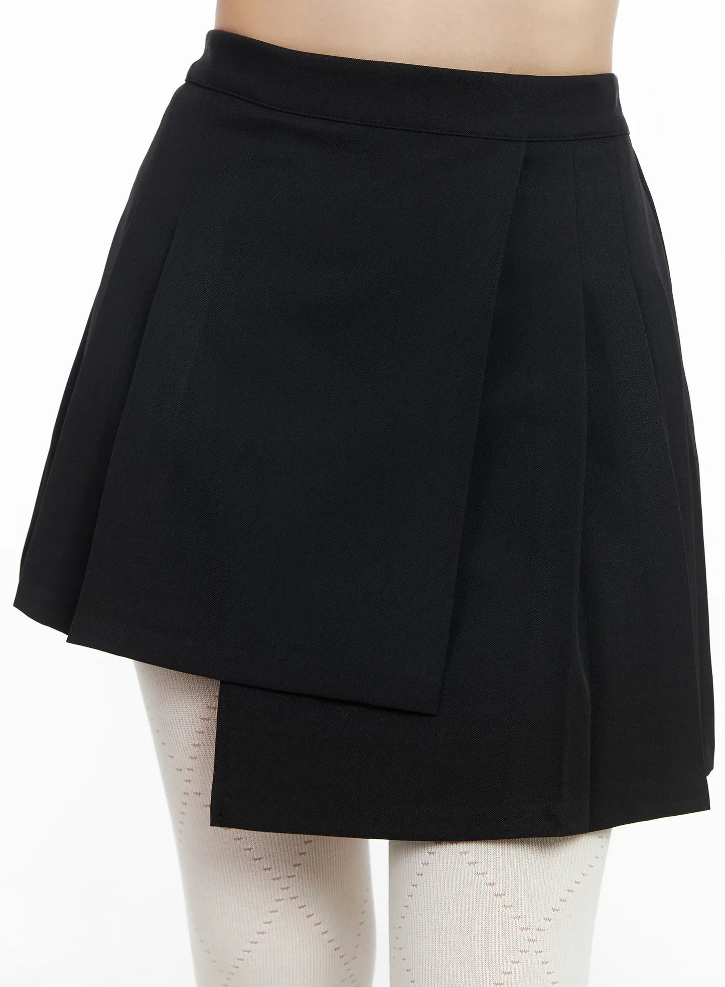 Asymmetric Pleated Mini Skirt CM513