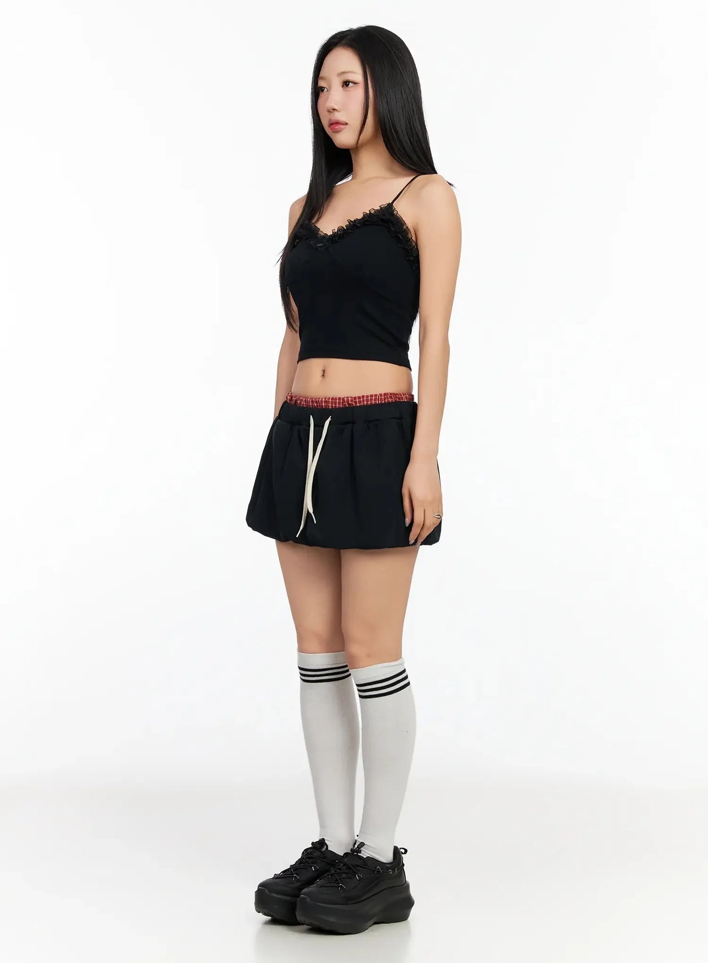 Checkered Balloon Skort CA513