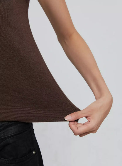 Chic High Neck Knit Top IO530