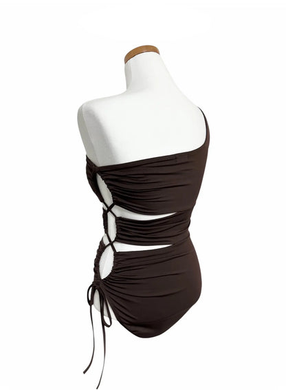 Asymmetric Strappy One Piece Swimsuit IY514
