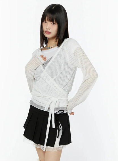 Chic Lace Wrap Hoodie Cardigan IU518