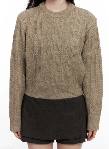 Cable Knit Crop Knit Top CO524
