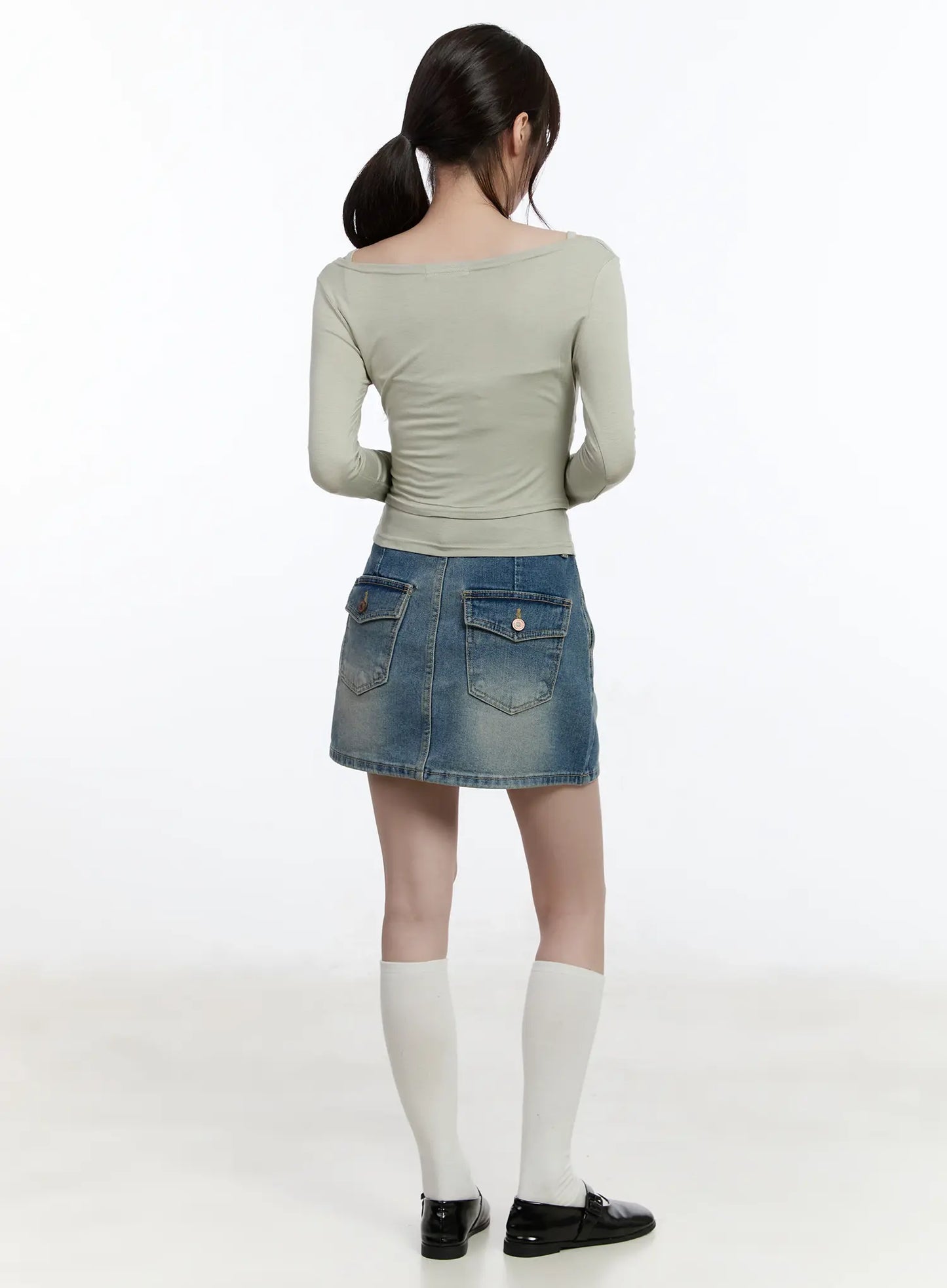 Casual High-Waisted Denim Mini Skirt CA502