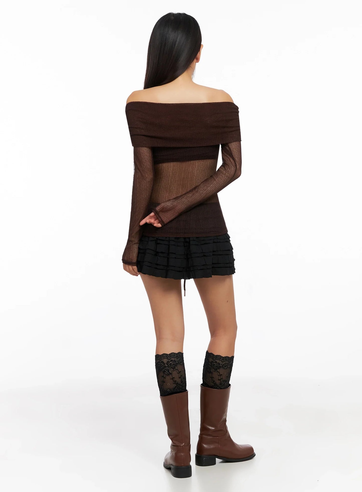 Chich Sheer Off-Shoulder Top IG528