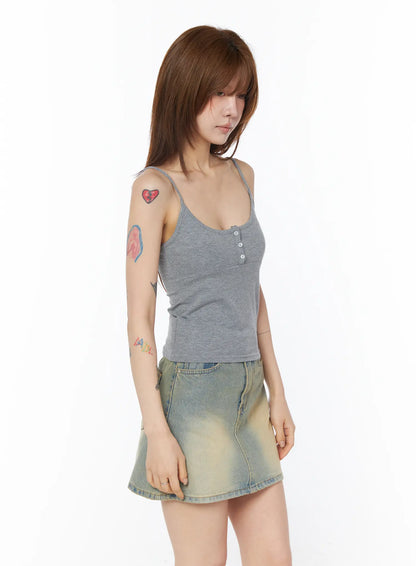 Casual Buttoned Sleeveless Top CY527