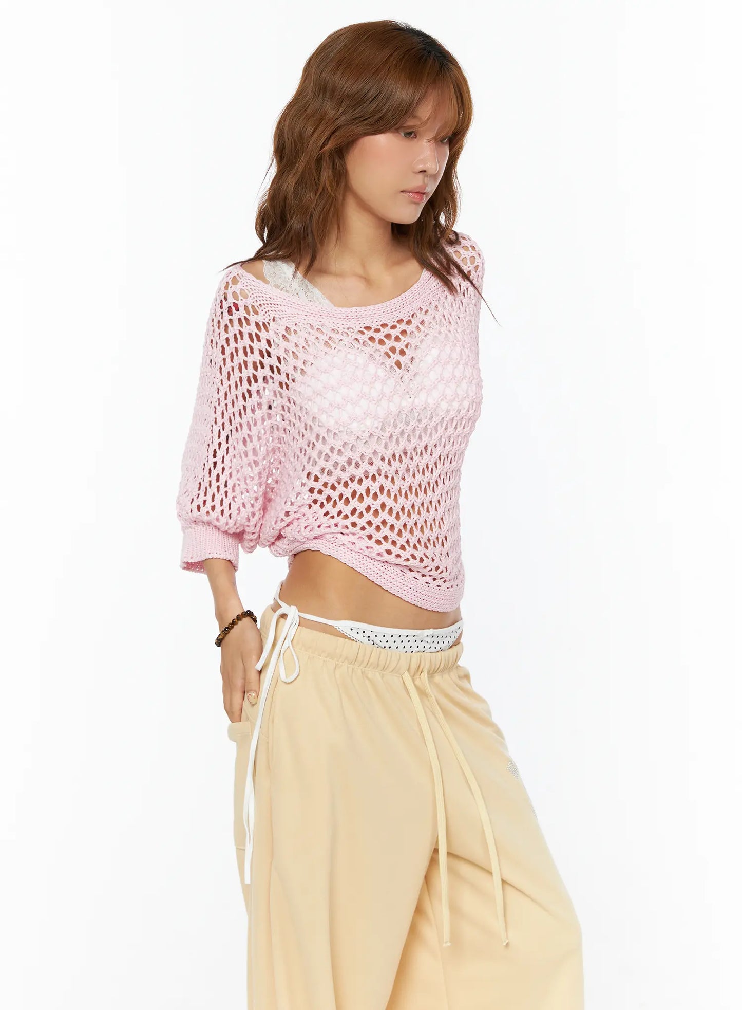 Casual Mesh Knit Top CU517