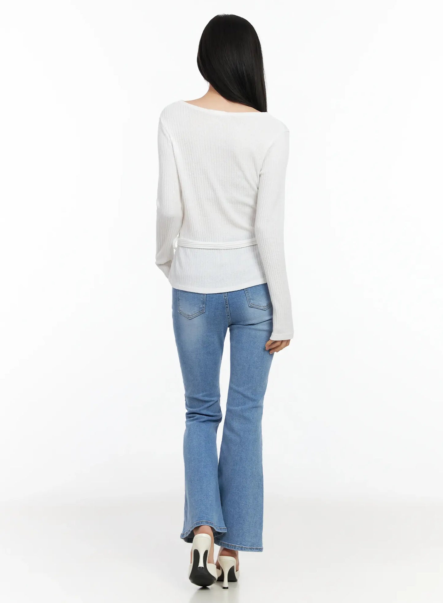 Chic V-Neck Ribbed Knit Top Set IM524