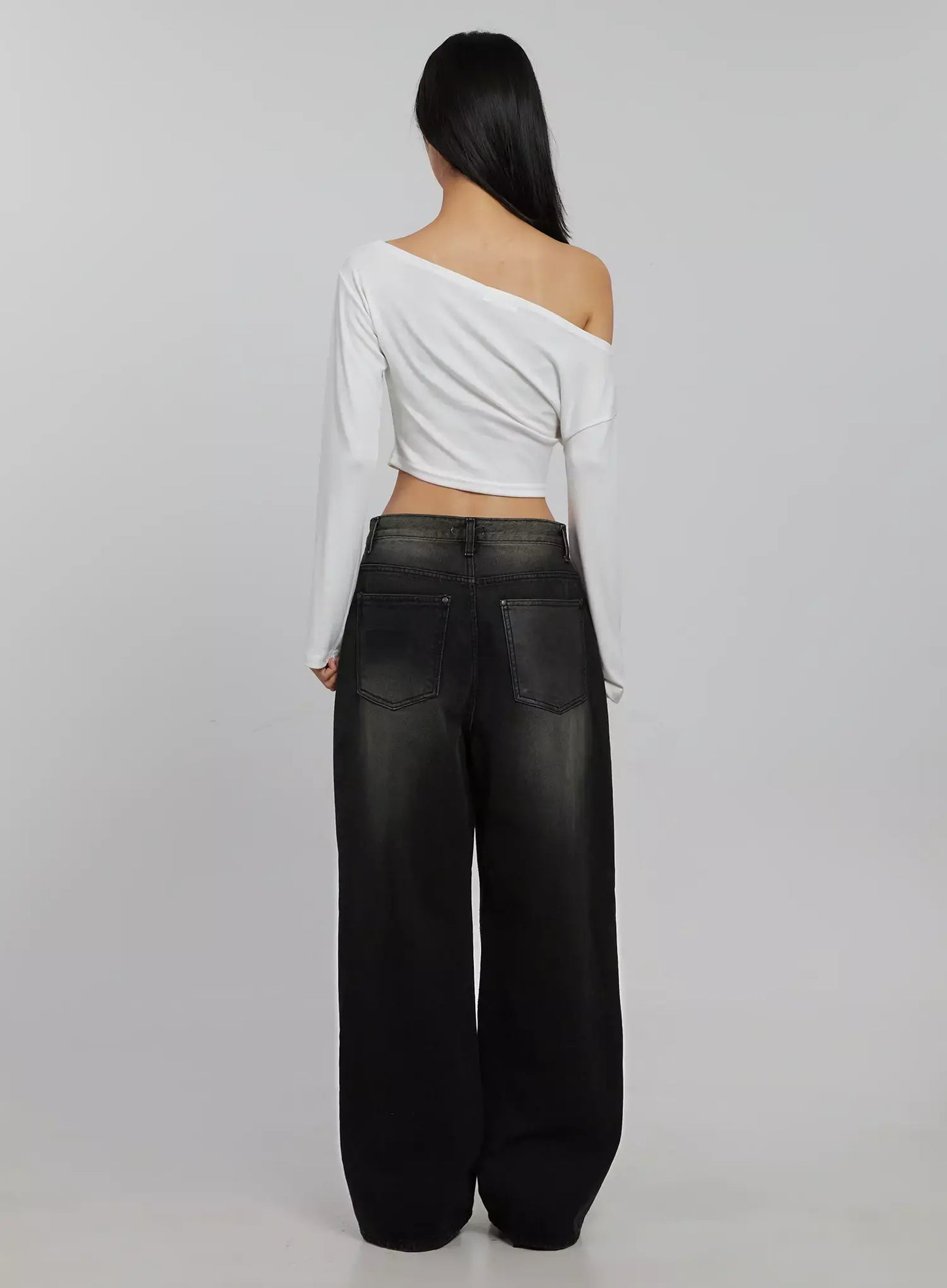 Blaire Dark Washed Wide Leg Jeans IJ509