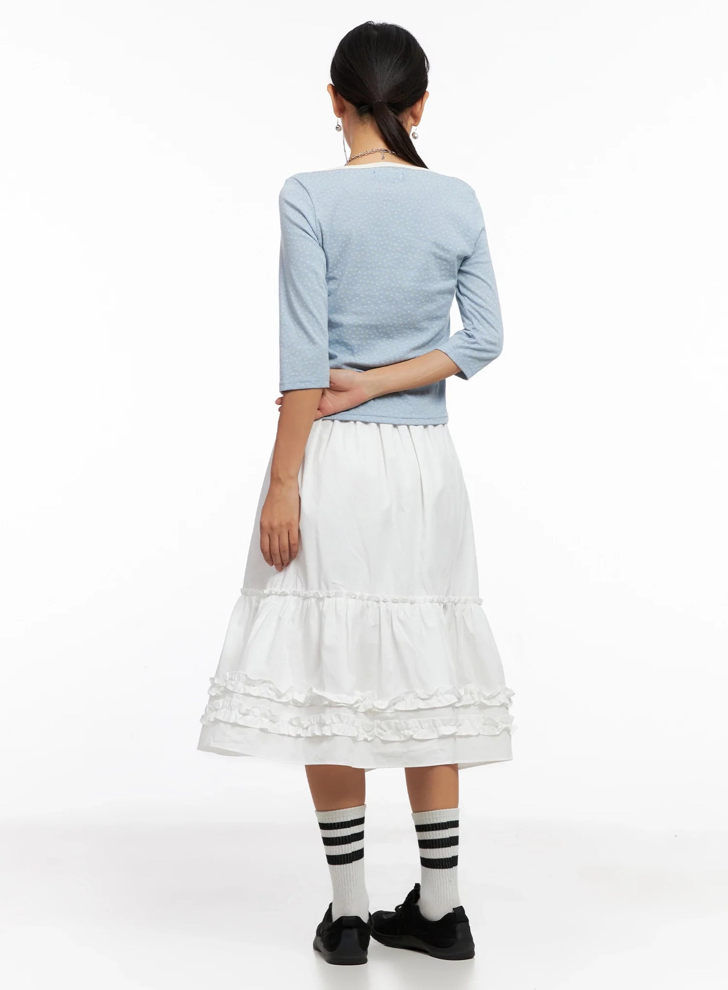 3/4 Sleeve Round Neck Tee IG527