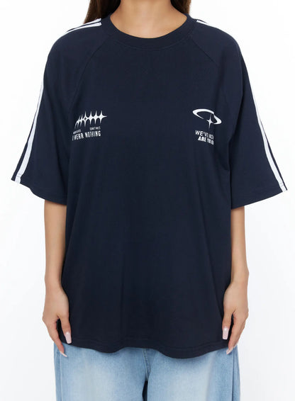 Casual Striped Sleeve Tee CA516