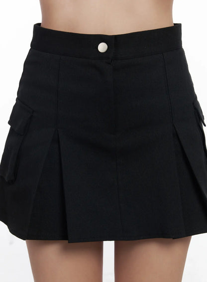 Chic Pleated Cargo Mini Skirt CF503