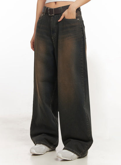 Bethany Vintage Washed Baggy Jeans IA524