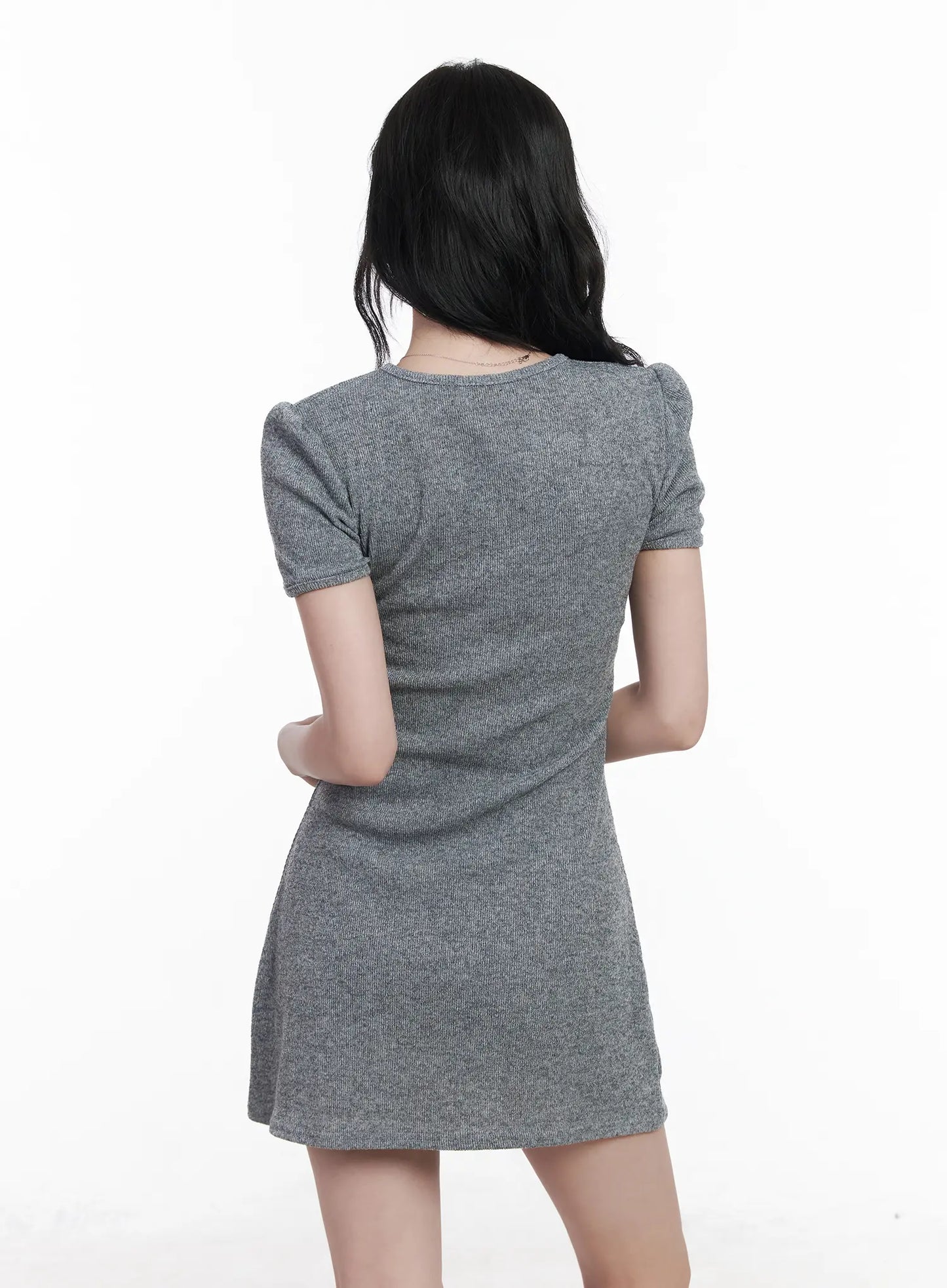 Bow Accent Short Sleeve Mini Dress CA509