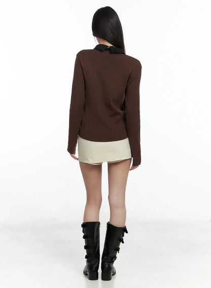 Classic U-Neck Wool-Blend Knit Top IM503