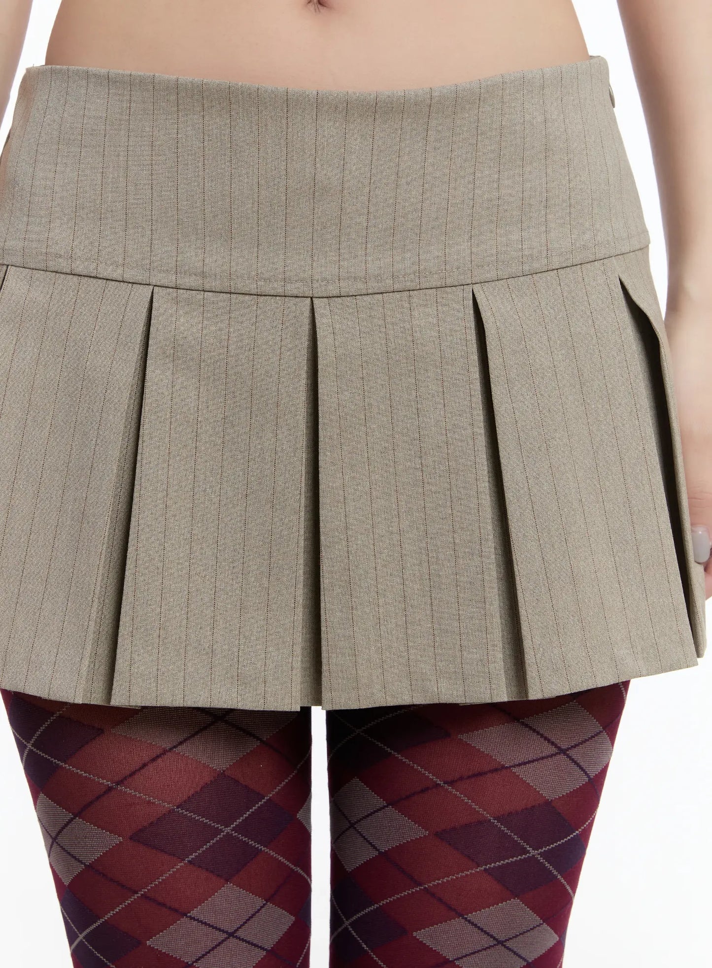 Chic Striped Pleated Mini Skirt CM511