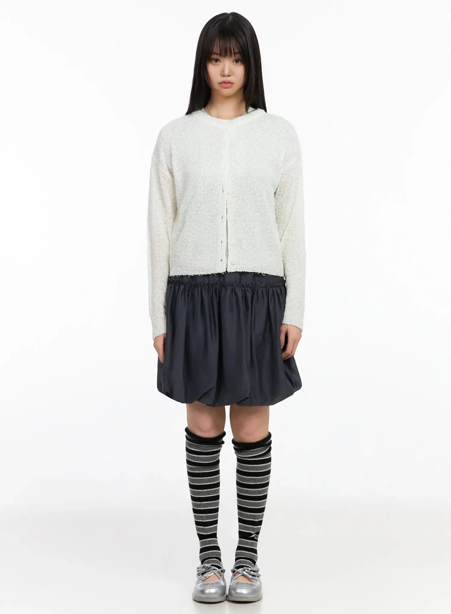 Basic Crew Neck Cardigan IA523