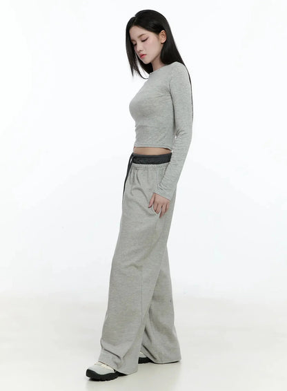 Casual Long Sleeve Crop Tee IO527