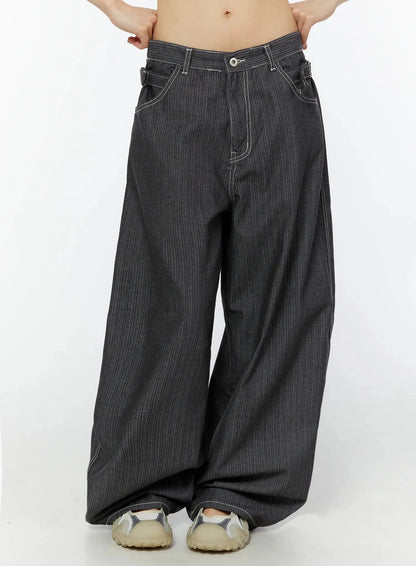 Casual Baggy Stripe Pants IU518