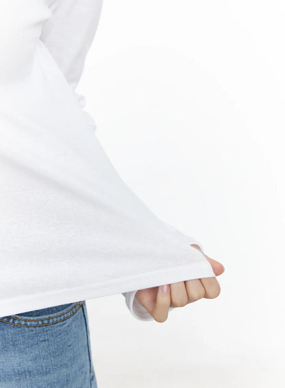 Basic V-Neck Long Sleeve Tee CJ519