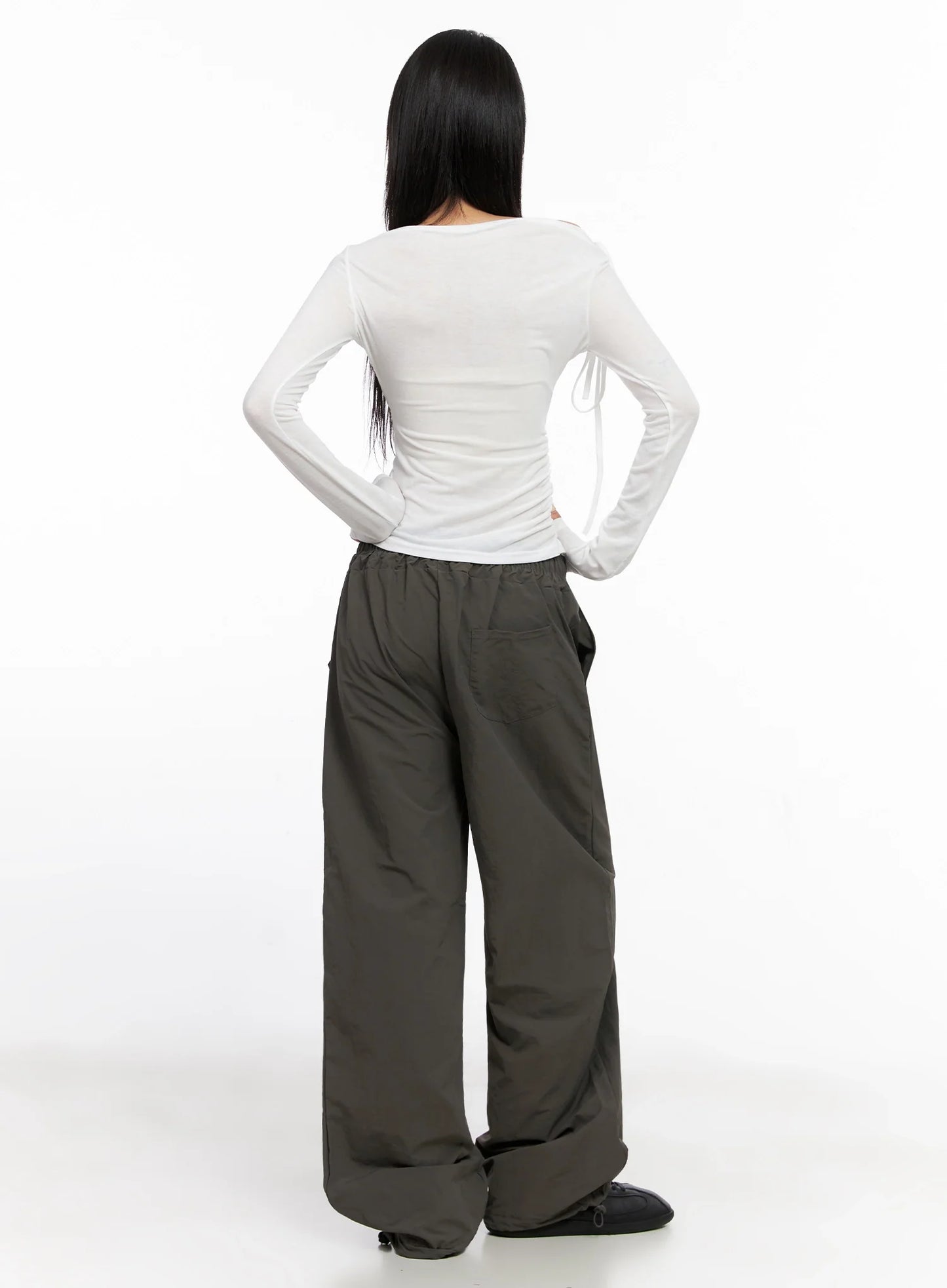 Asymmetric Cut-Out Long Sleeve Top IS515