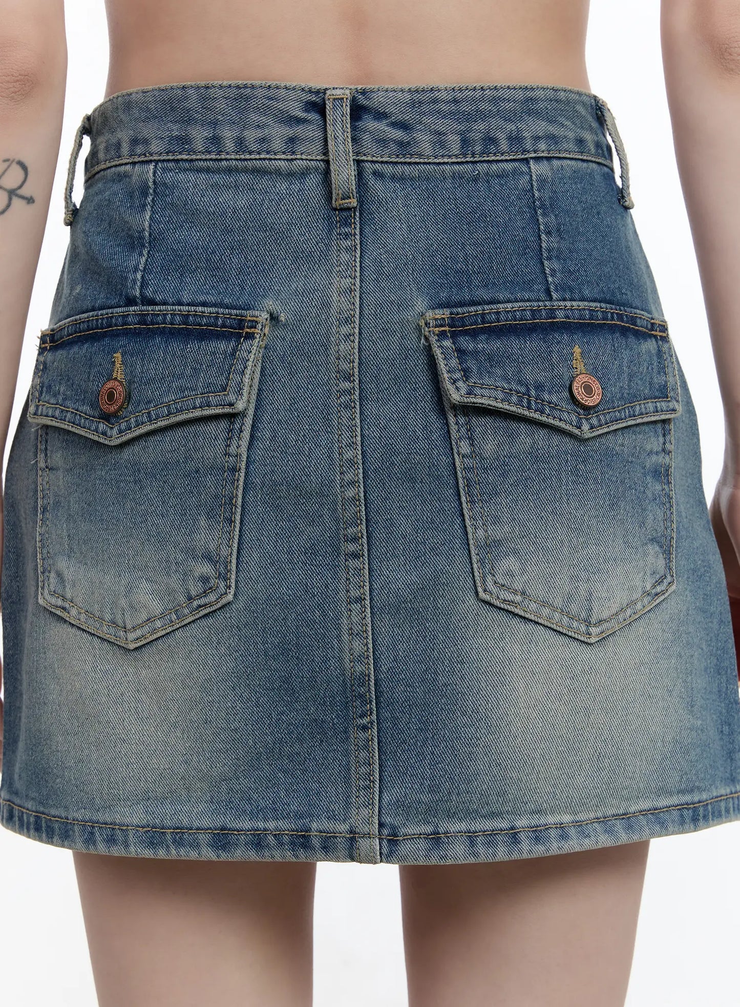 Casual High-Waisted Denim Mini Skirt CA502