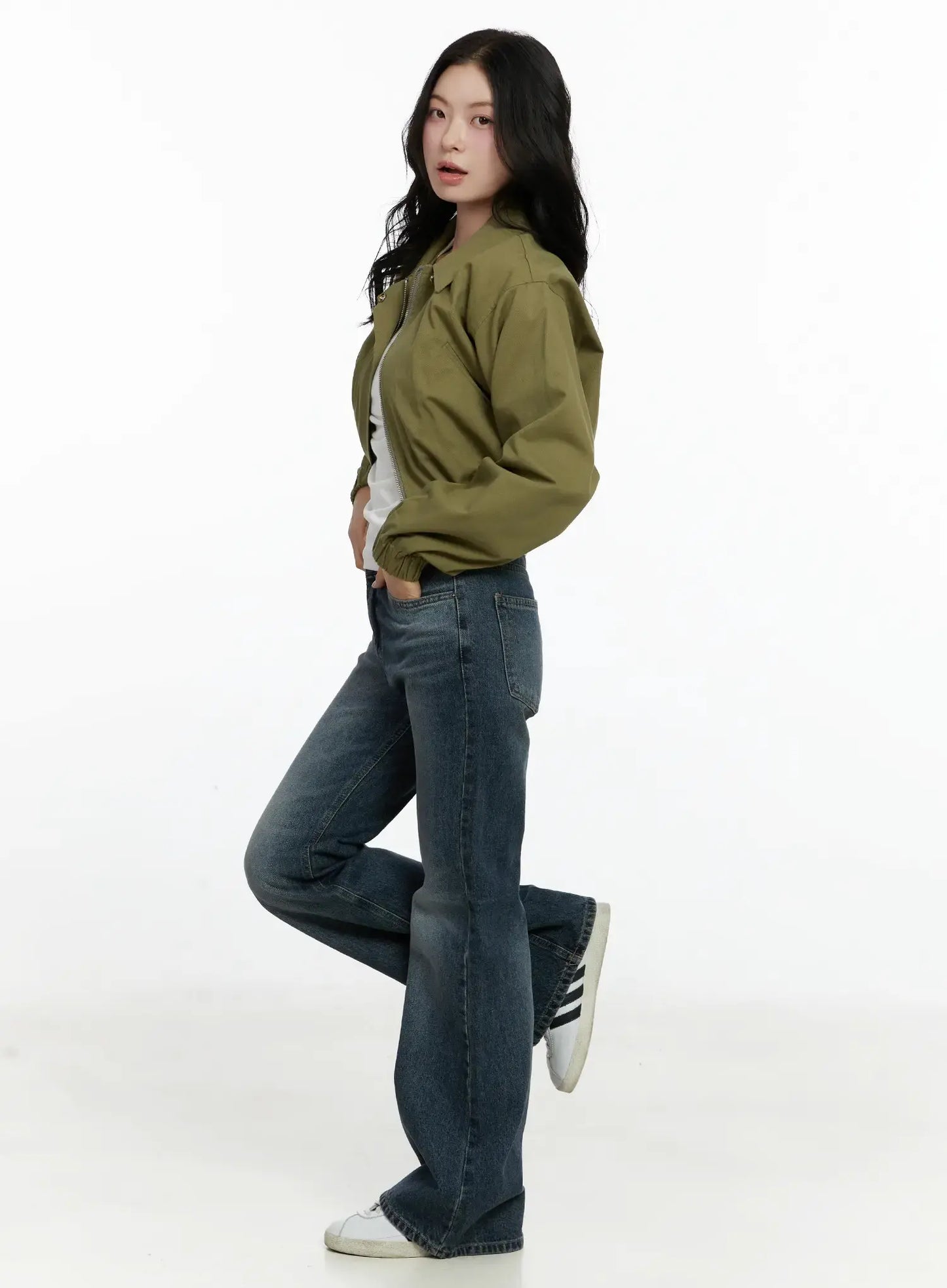 Casual Cropped Utility Jacket F502