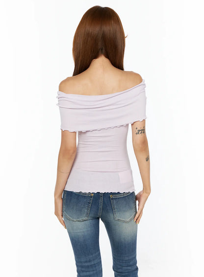 Asymmetric Off-Shoulder Tee CU517