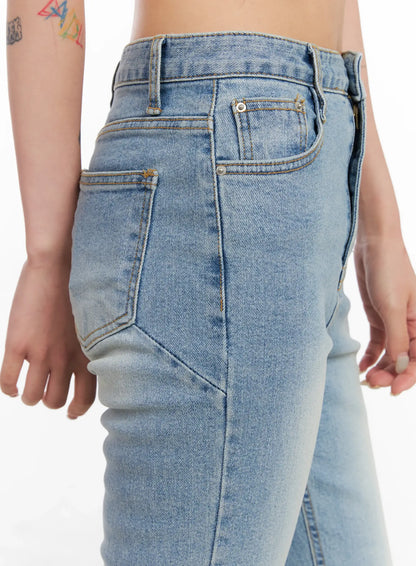 Byeol Washed Flare Denim Jeans CL525