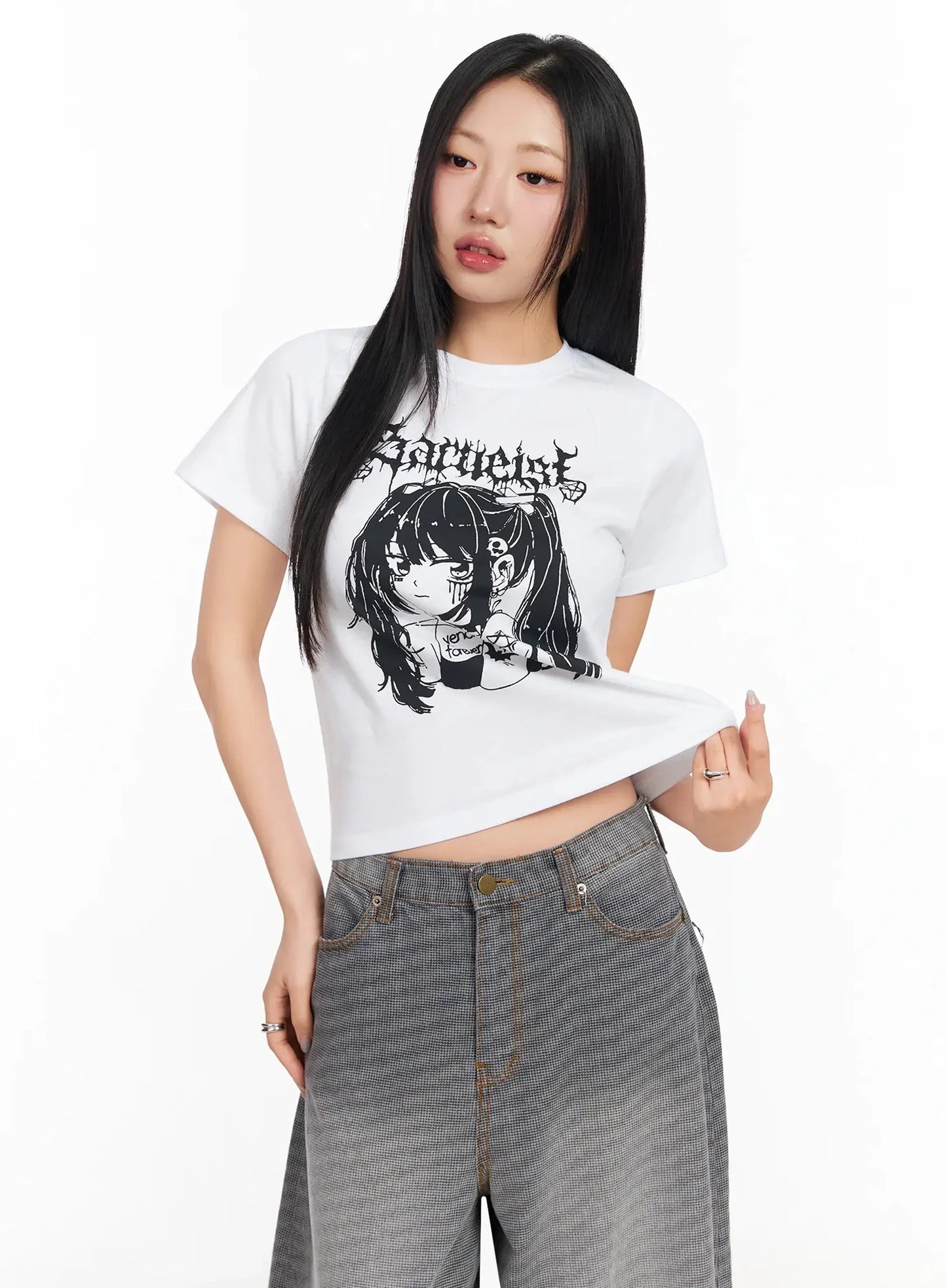 Anime Print Graphic T-Shirt CA513