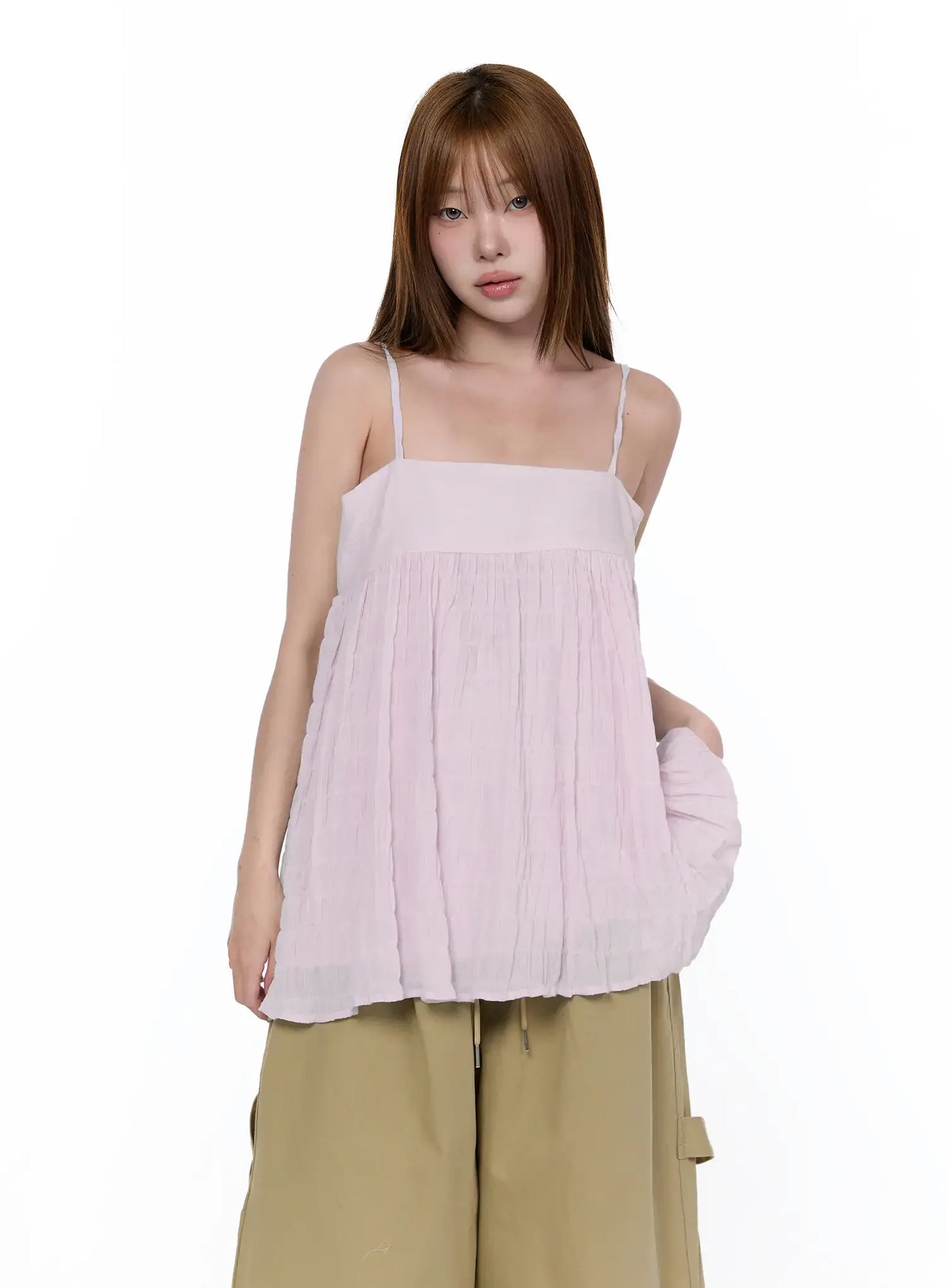Casual Loose Shirred Cami Top CA520