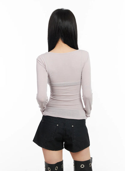 Asymmetrical Zip Long Sleeve Shirt CM517