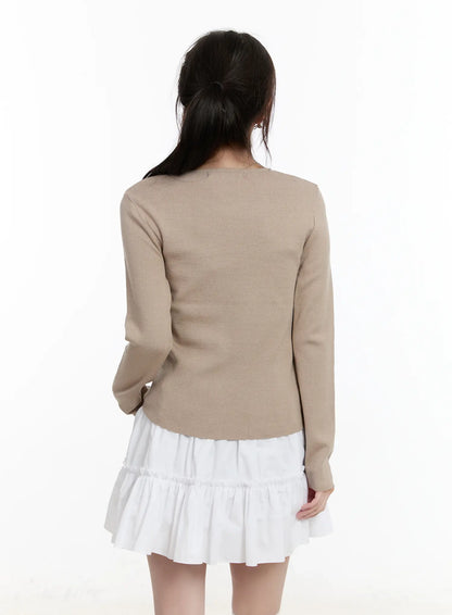 Basic Round Neck Long Sleeve Top CM505