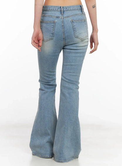Byeol Washed Flare Denim Jeans CL525