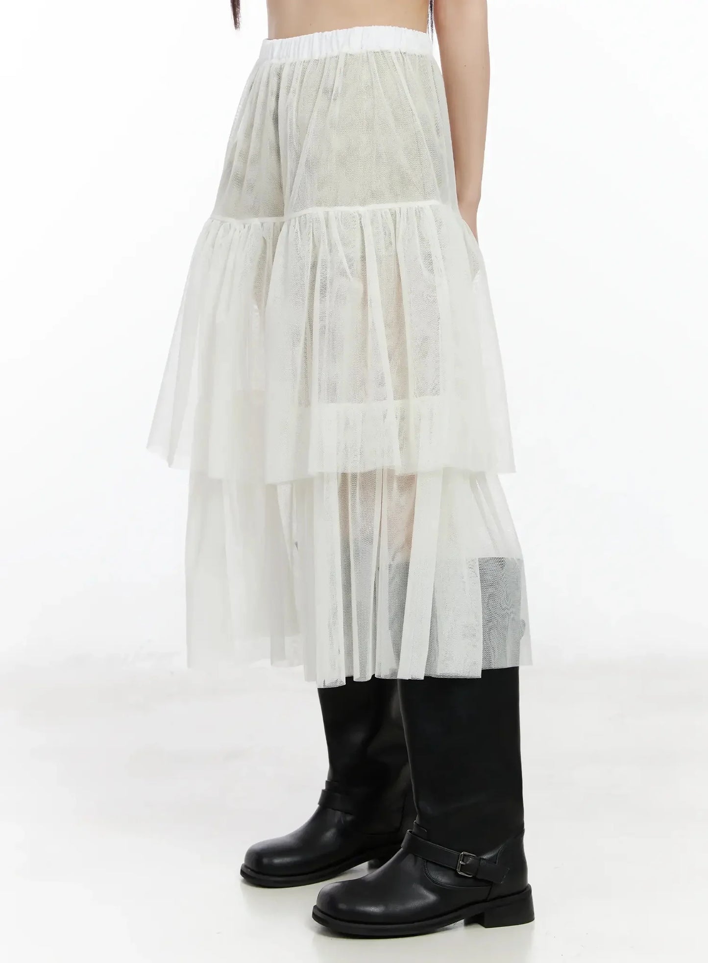 Chiffon Layered Midi Skirt IM523