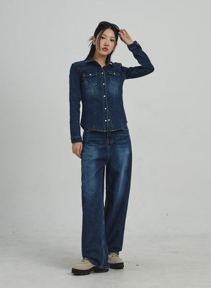 Button Denim Shirt CD09