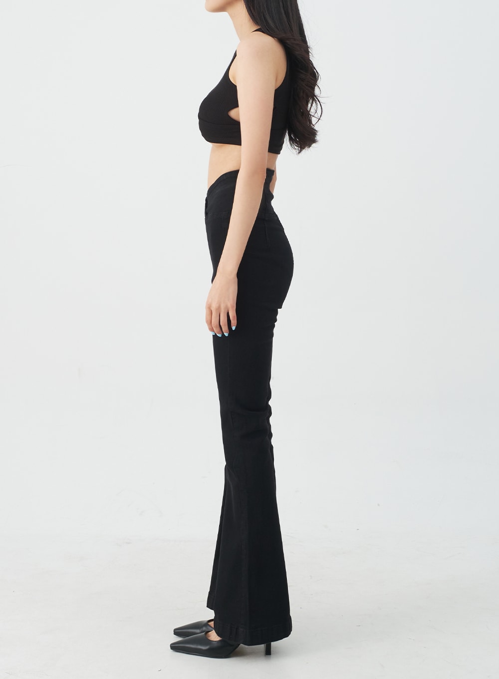 Banded Boot-Cut Highwaisted Pants IJ23
