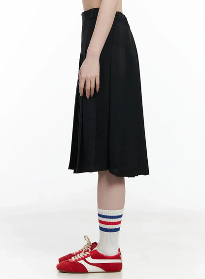 Basic Pleated Midi Skirt IF502