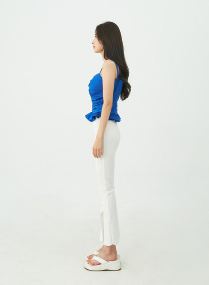Boot-Cut Slit Banded Pants IU5