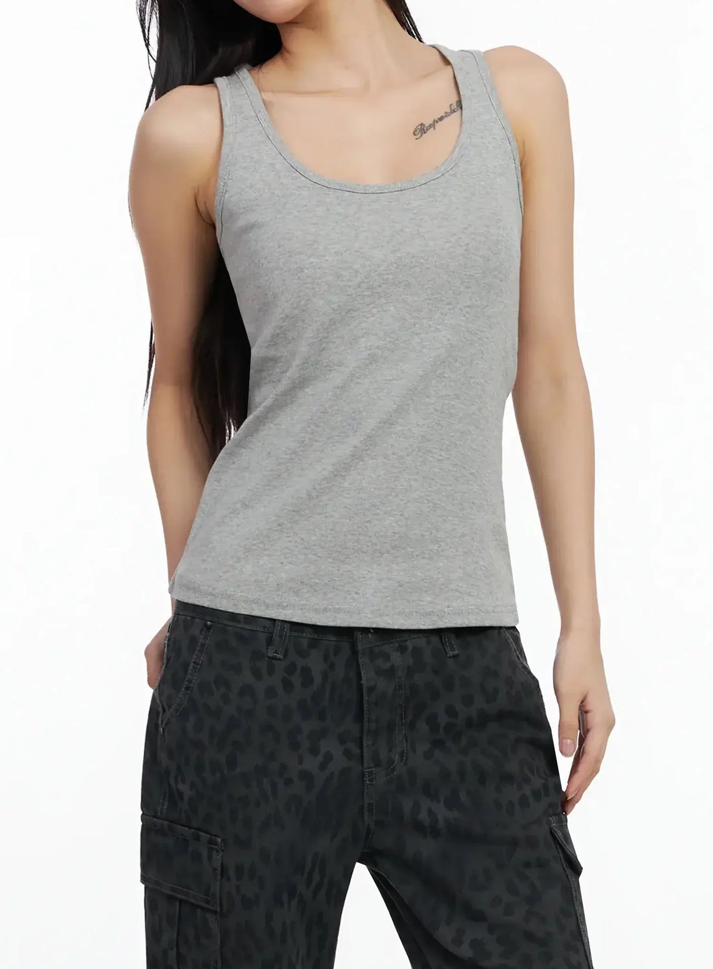 Casual Round Neck Tank Top IA508