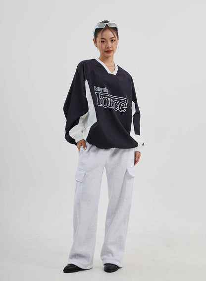 Cargo Wide Leg Track Pants Unisex CJ313