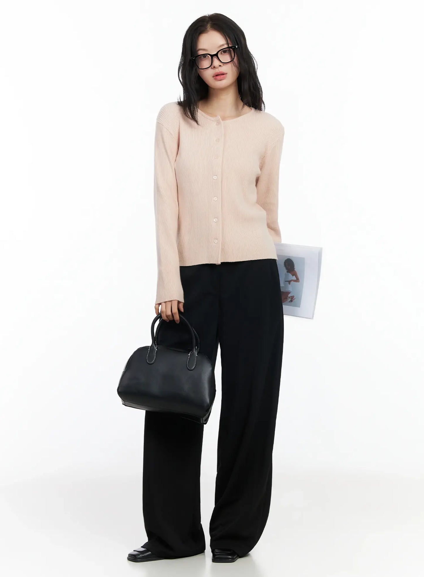 Basic Slim Round Neck Cardigan IM524