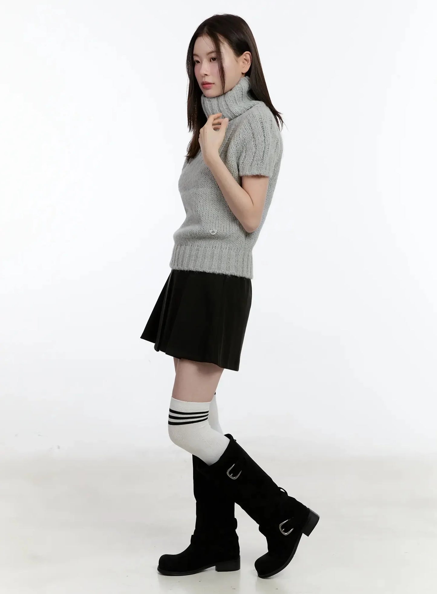 Chic Turtleneck Short Sleeve Sweater ID526
