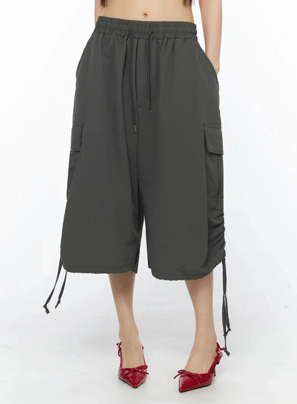 Adjustable Cargo Bermuda Pants IY526
