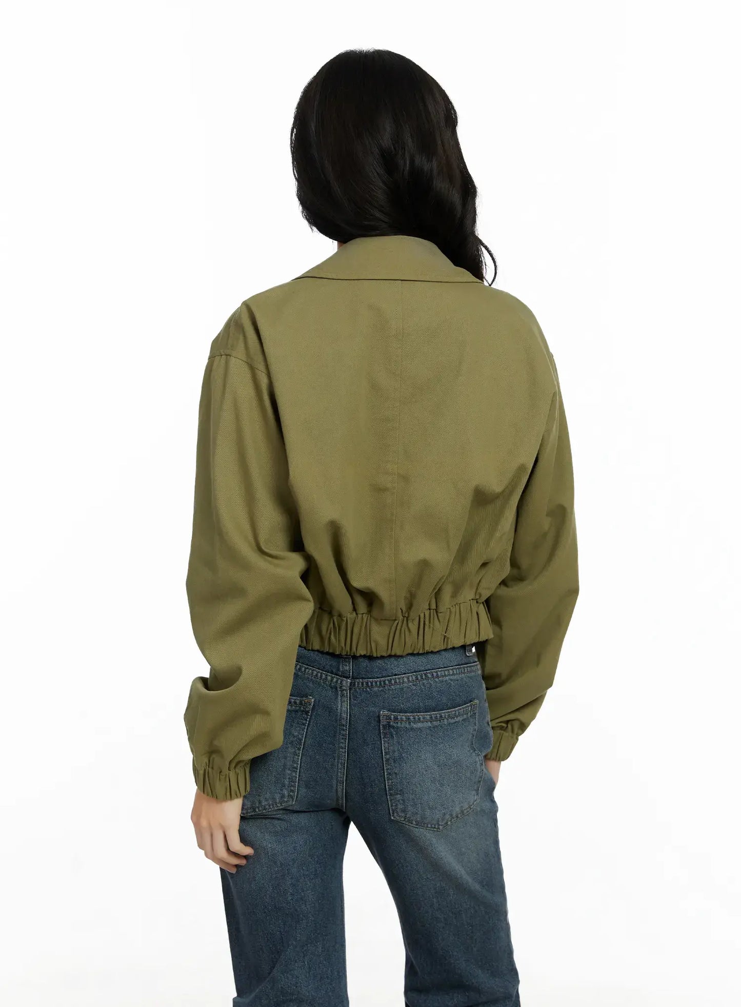 Casual Cropped Utility Jacket F502