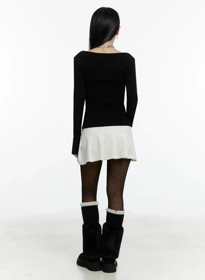 Belted Wrap Long Sleeve Top ID525